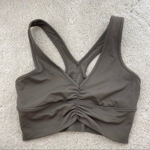 Alo yoga wild thing sports bra crop top olive branch Small